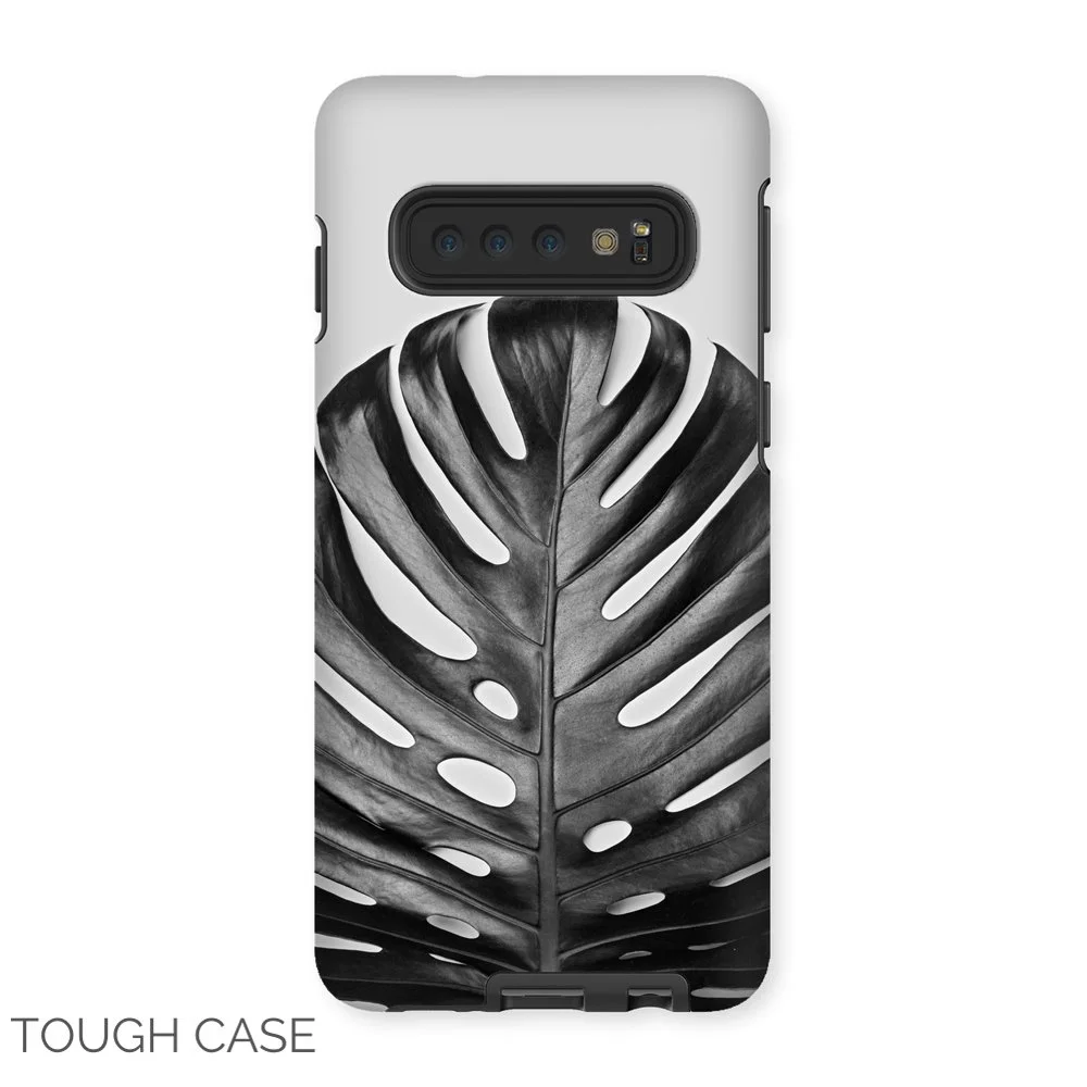 Monochrome Large Monstera Leaf Samsung Tough Case