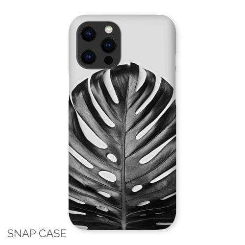 Monochrome Large Monstera Leaf iPhone Snap Case