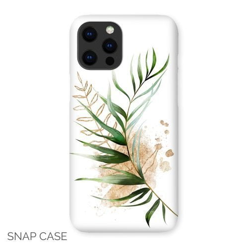 Green and Gold Palm Leaf iPhone Snap Case
