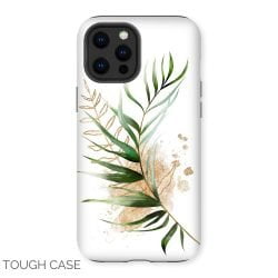 Green and Gold Palm Leaf iPhone Tough Case
