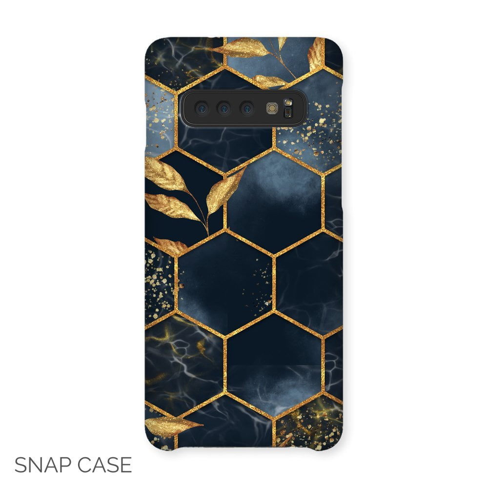 Blue and Gold Hexagon Samsung Snap Case