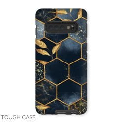 Blue and Gold Hexagon Samsung Tough Case
