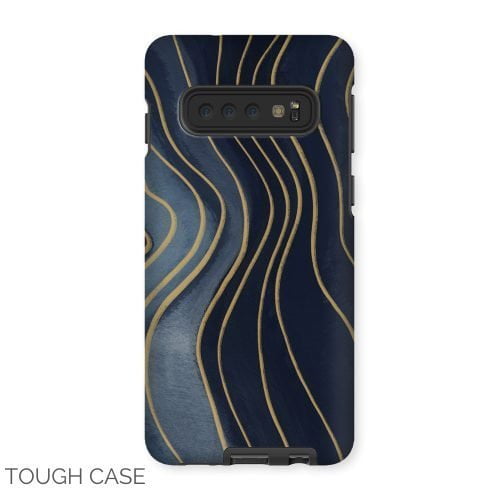 Blue and Gold Curves Samsung Tough Case