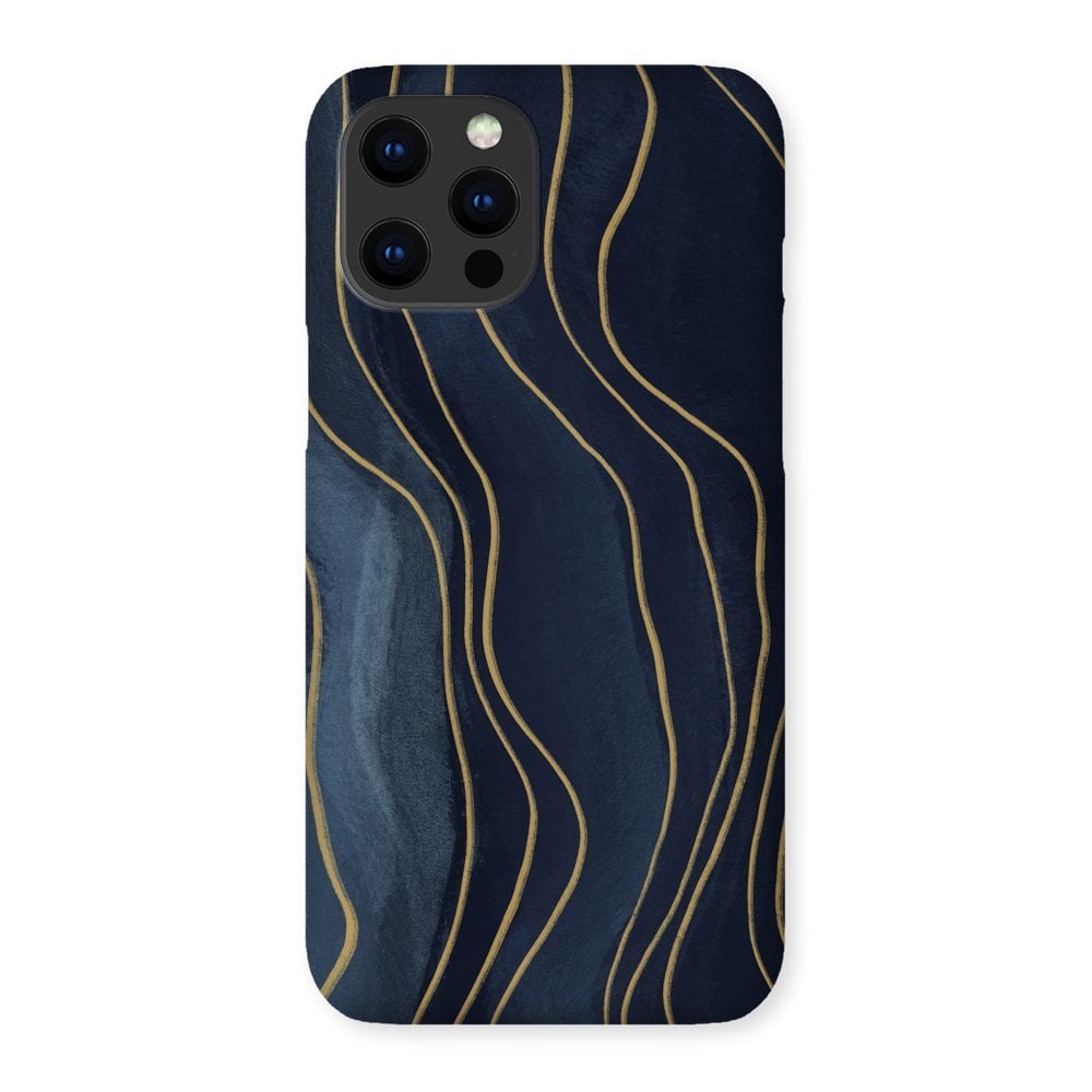 Navy and Gold Curves Phone Case