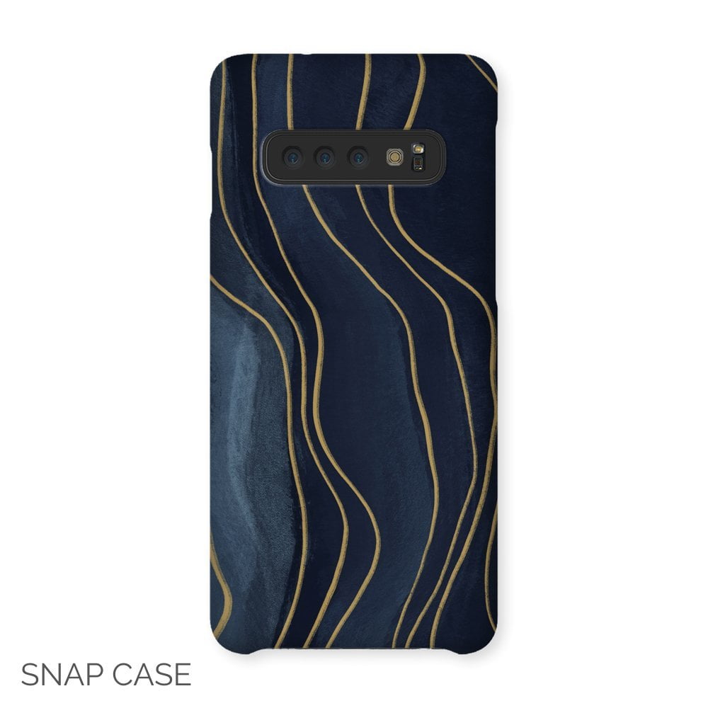 Navy and Gold Curves Samsung Snap Case