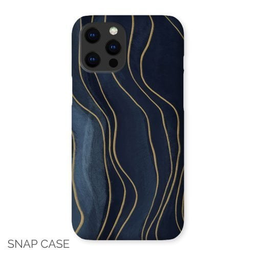 Navy and Gold Curves iPhone Snap Case