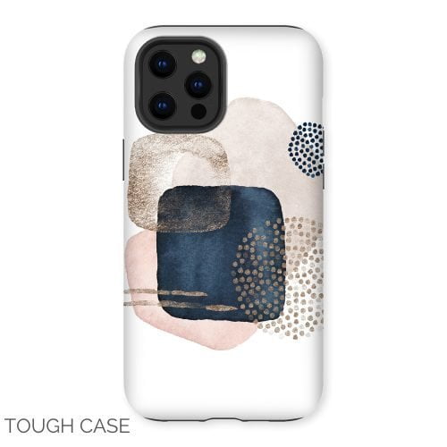 Navy and Pink Abstract iPhone Tough Case