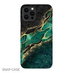 Abstract Green and Black iPhone Snap Case