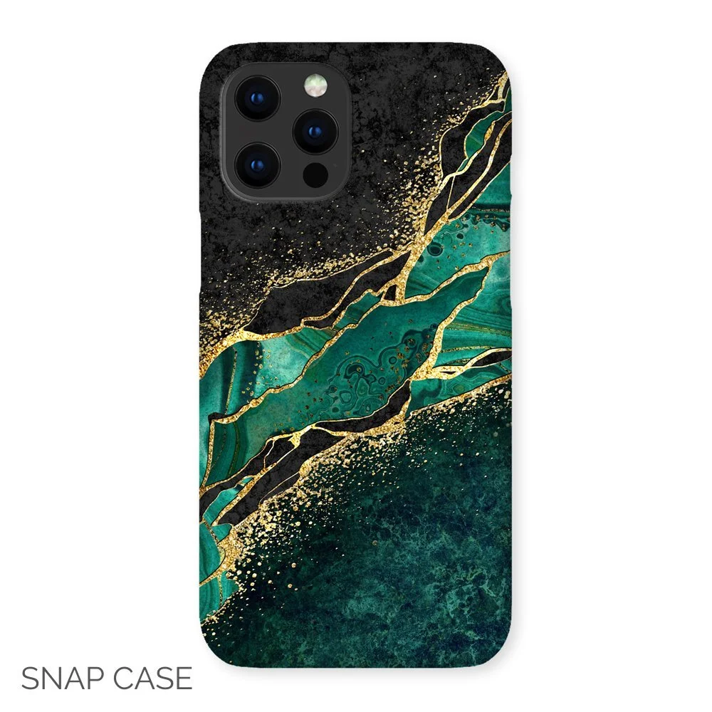Abstract Green and Black iPhone Snap Case