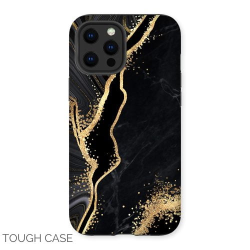 Black and Gold Marble iPhone Tough Case