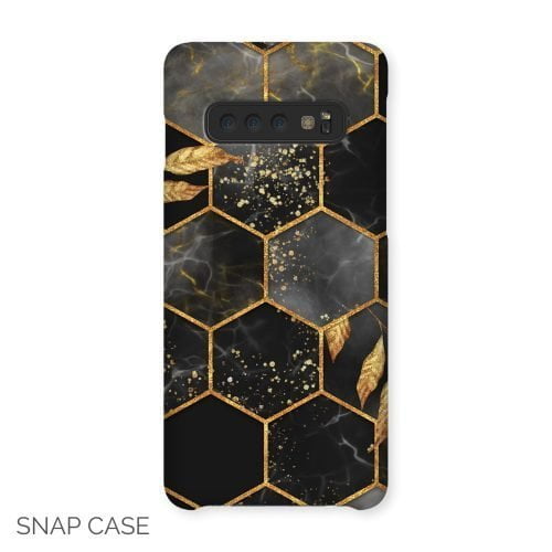 Black and Gold Hexagon Samsung Snap Case