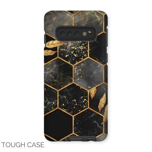 Black and Gold Hexagon Samsung Tough Case