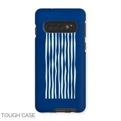 Blue and White Lines Samsung Tough Case