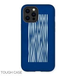 Blue and White Lines iPhone Tough Case