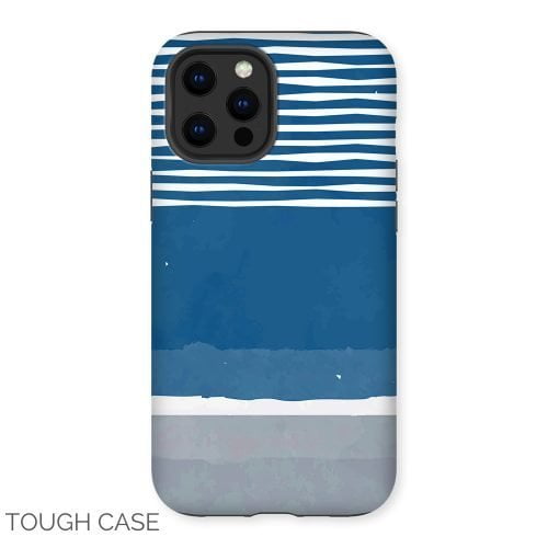 Blue and Grey Abstract iPhone Tough Case