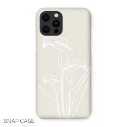 Line Art Lily Flower iPhone Snap Case