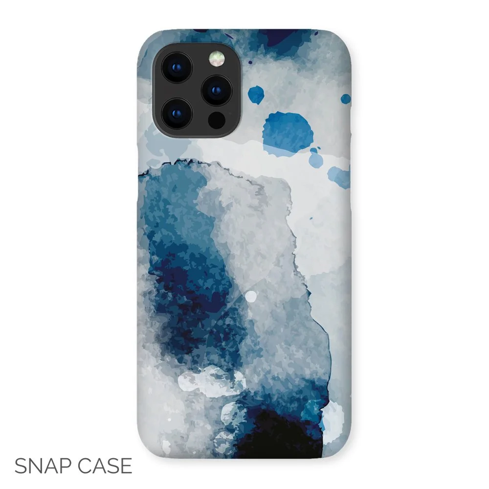 Blue Stained Watercolour iPhone Snap Case