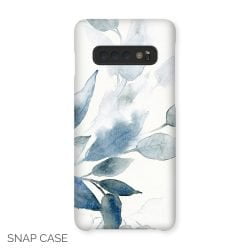 Blue Watercolour Leaves Samsung Snap Case