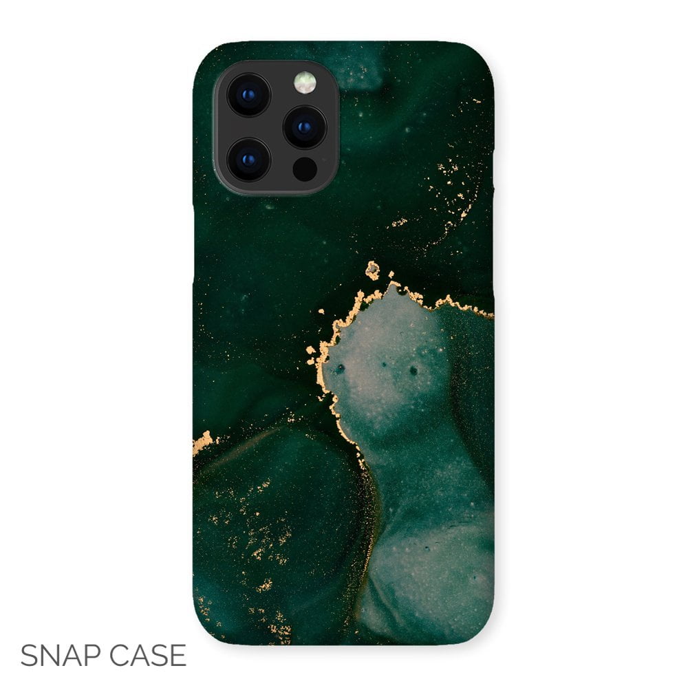 Emerald and Gold Abstract iPhone Snap Case
