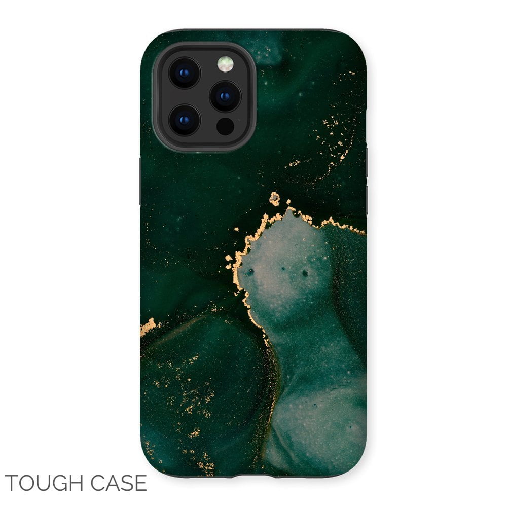 Emerald and Gold Abstract iPhone Tough Case