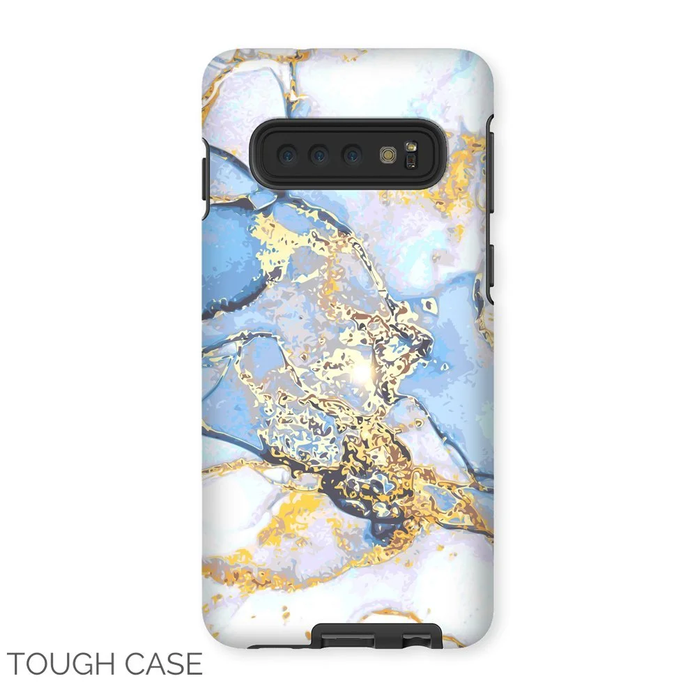 Blue and Gold Marble Samsung Tough Case