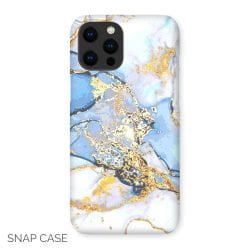 Blue and Gold Marble iPhone Snap Case