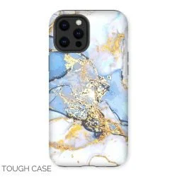 Blue and Gold Marble iPhone Tough Case