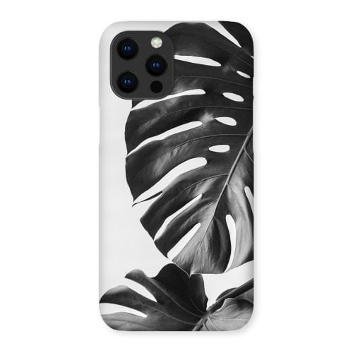 Greyscale Monstera Leaves Phone Case