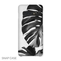 Greyscale Monstera Leaves Samsung Snap Case