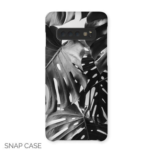 Monochrome Monstera Leaves Samsung Snap Case