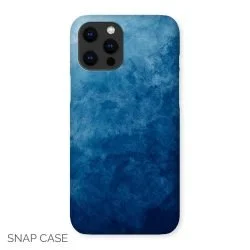 Navy Watercolour Wave iPhone Snap Case